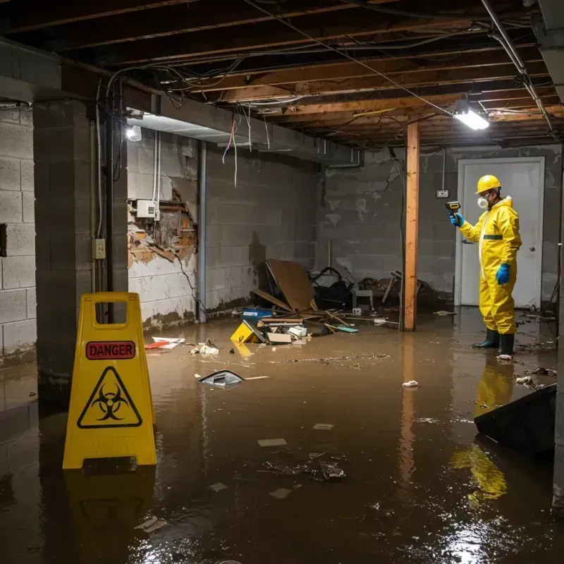 Flooded Basement Electrical Hazard in Bergen Beach, NY Property